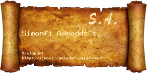 Simonfi Adeodát névjegykártya